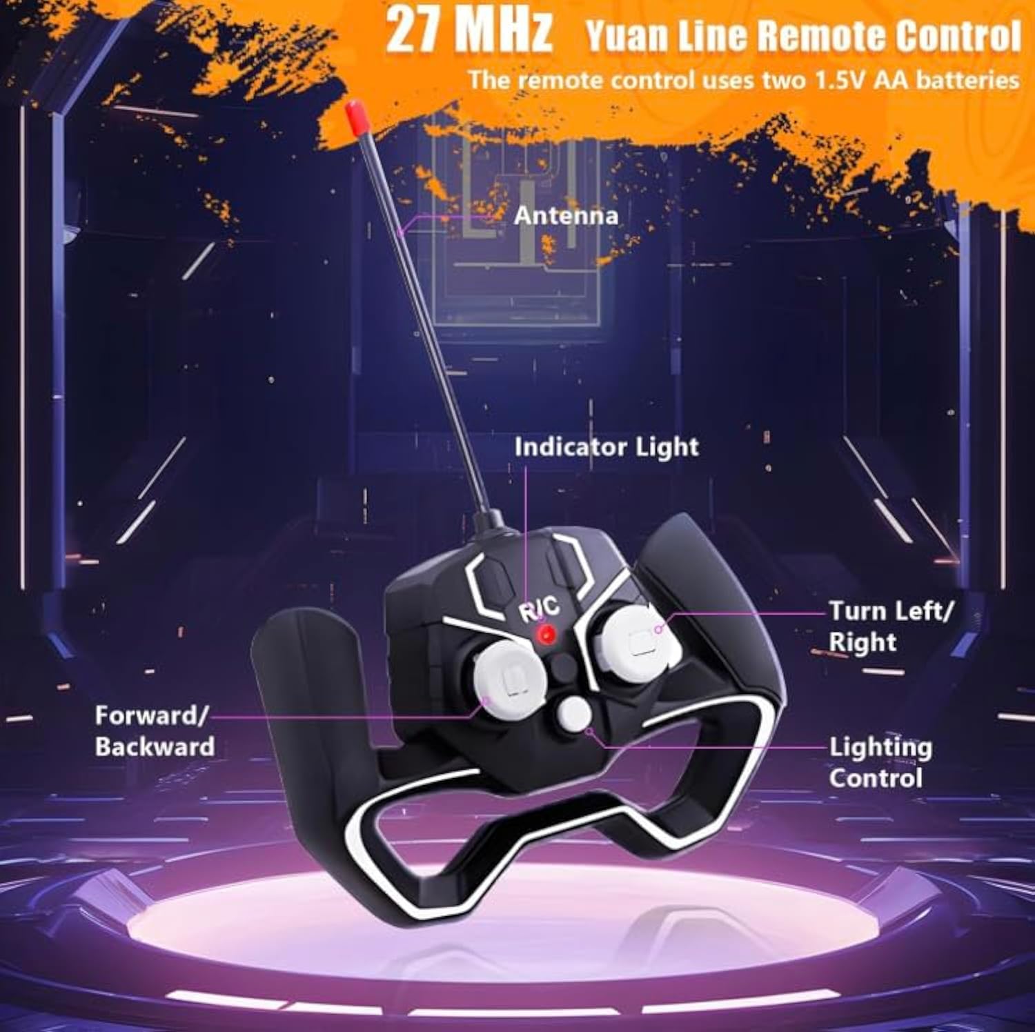 Cyber Pickup Electric Remote Control Car 25CM 27MHz Wireless Charging Road Vehicle - Image 5