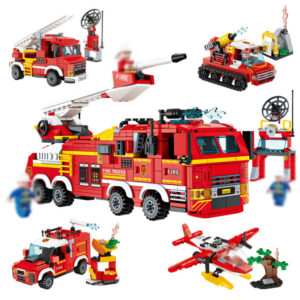 4Pcs Fire Rescue Vehicle Building Blocks Block Set Truck City Plane Toy