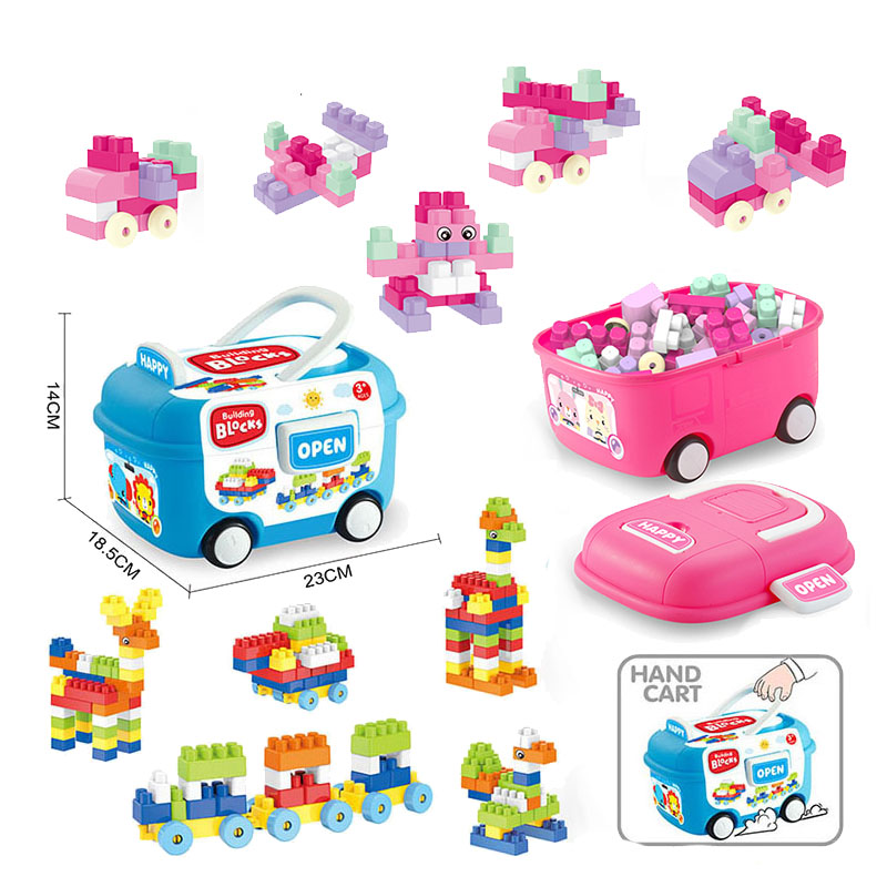 Small Particle Block Trolley 100Pcs Educational Children 2025 Building Blocks Sets Toys for Kids Baby