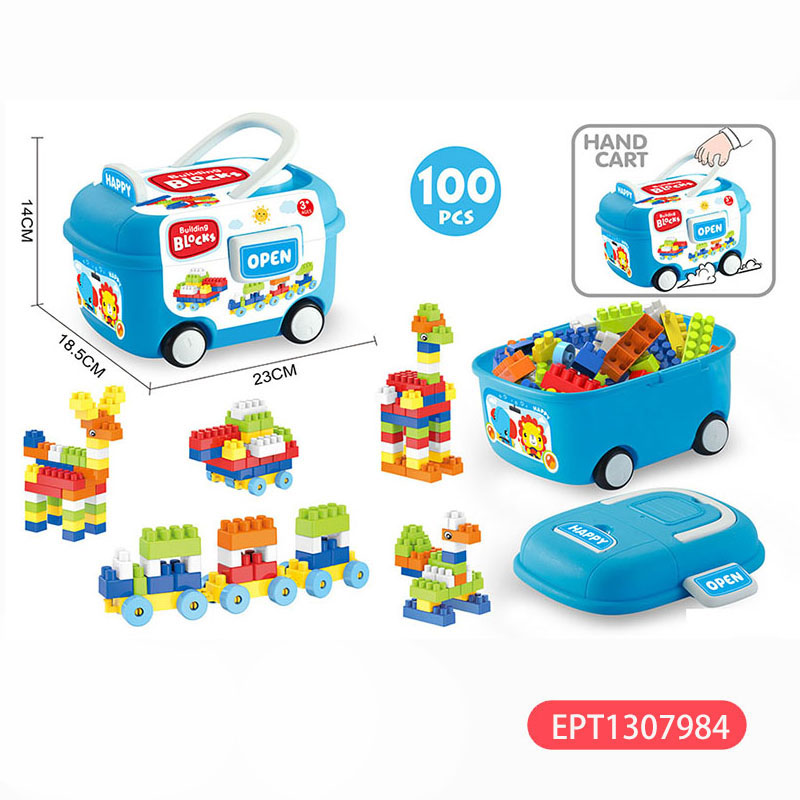 Small Particle Block Trolley 100Pcs Educational Children 2025 Building Blocks Sets Toys for Kids Baby - Image 2