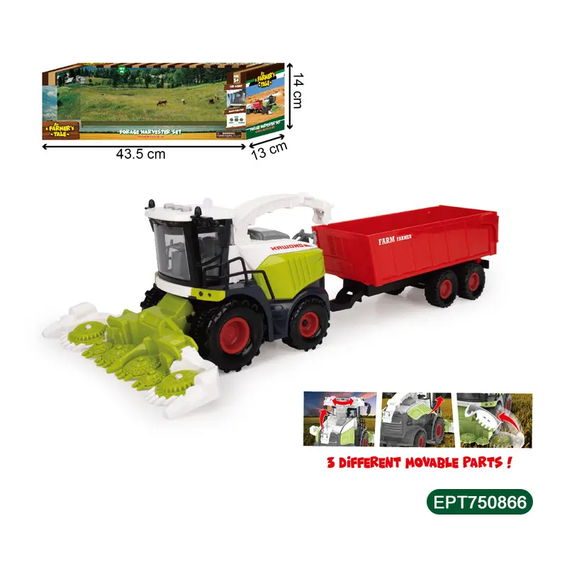 Simulation Plastic Friction Toy Happy Farm Tractor Truck Tractors Farming Vehicle Kid Vehicles With Traile for Sale - Bild 2