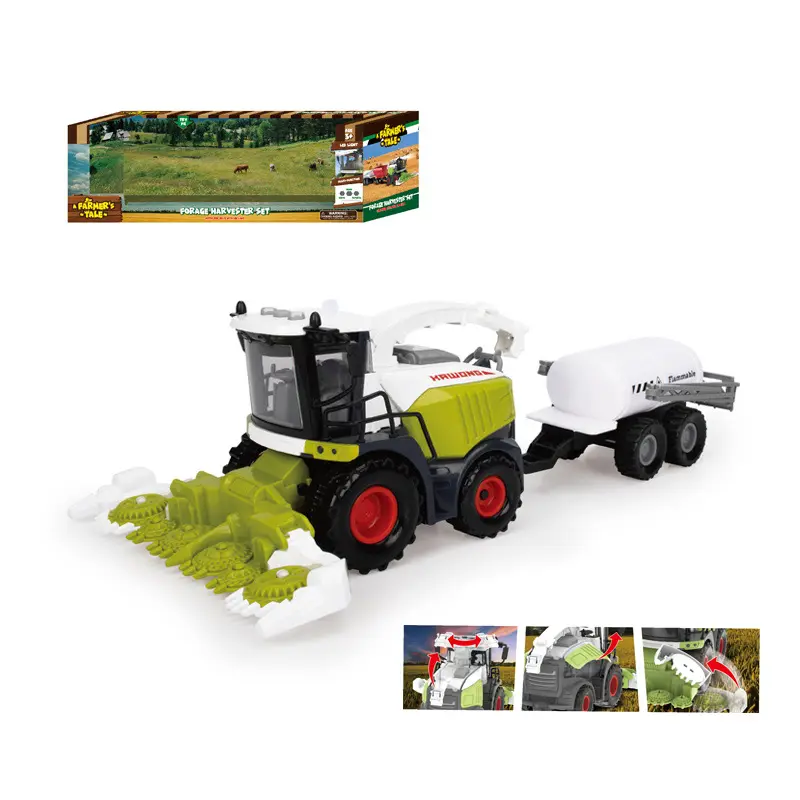 Simulation Plastic Friction Toy Happy Farm Tractor Truck Tractors Farming Vehicle Kid Vehicles With Traile for Sale - Bild 3