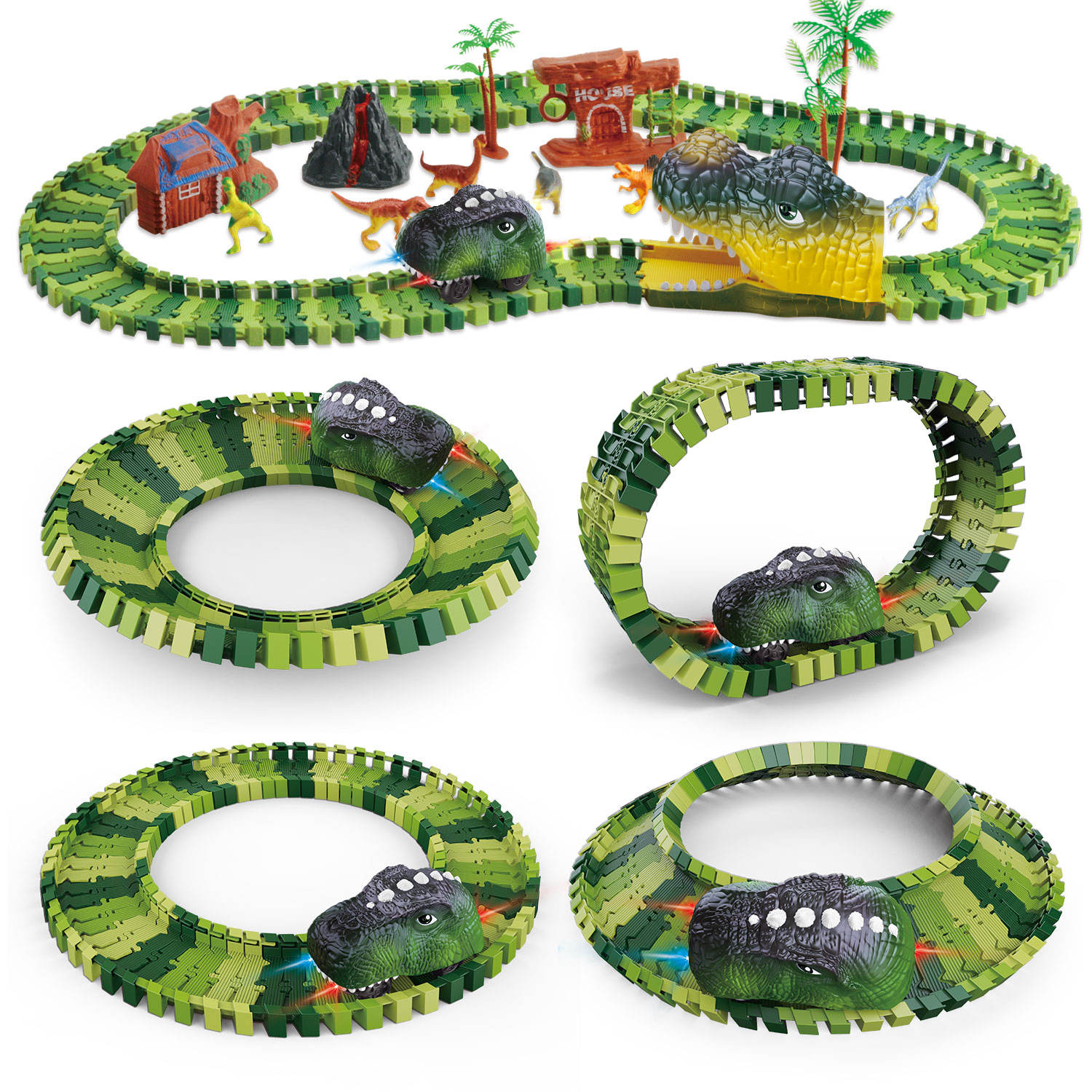 STEM Building 113 Pcs Electric Dinosaur Slot Toy Construction Toys Play Set Dino Racing Track for Kids - Bild 6