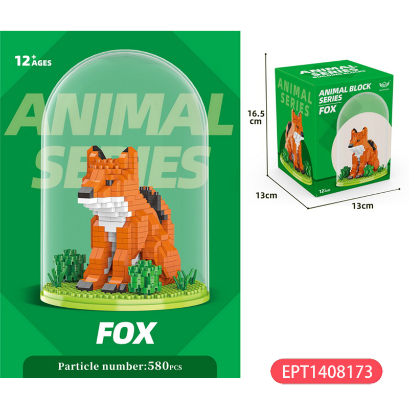 Promoção brinquedos atacado diy animais blocos de construção zebra coelho elefante canguru raposa crianças construir bloco jogo brinquedos com caixa - Imagem 2