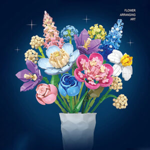 865PCS Fog City Lover Block Flower Building Blocks Educational Plastic Kids Build Bricks Valentines Day Gift DIY Bouquet Toy