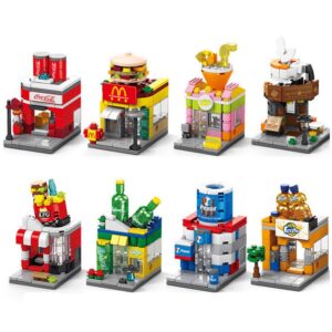 Wholesale Toys Kids 8 dans 1 3D Building Block Sets Mini City Street View Building Blocks