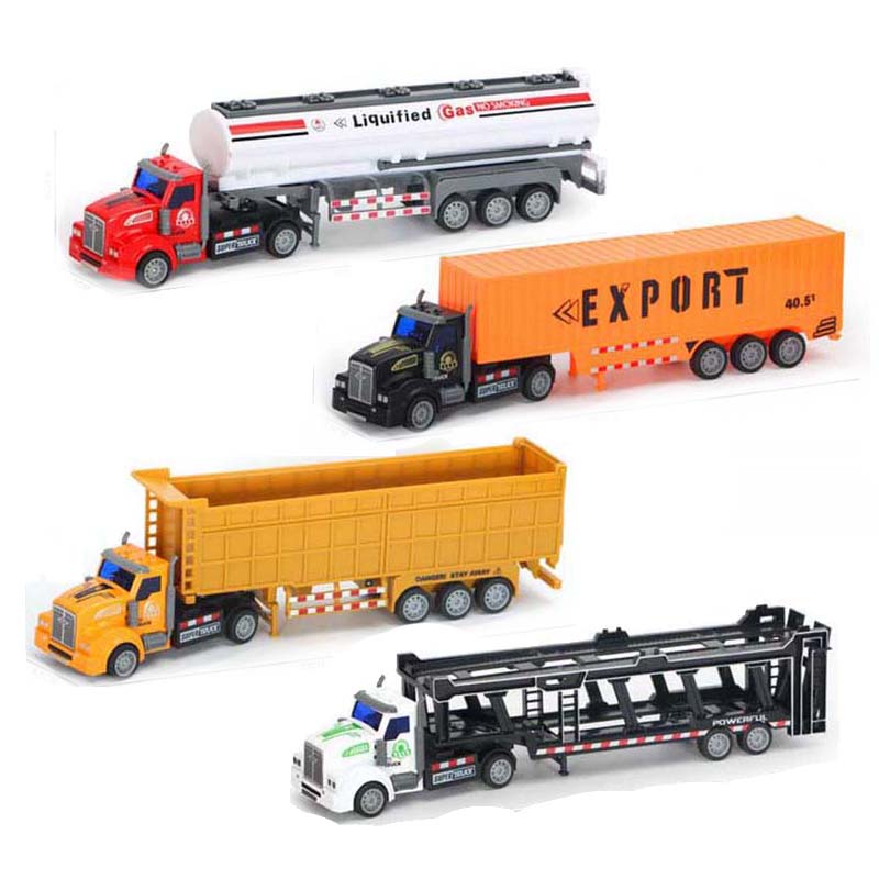 Alloy Pull Back Container Friction Truck Cars Toy Car