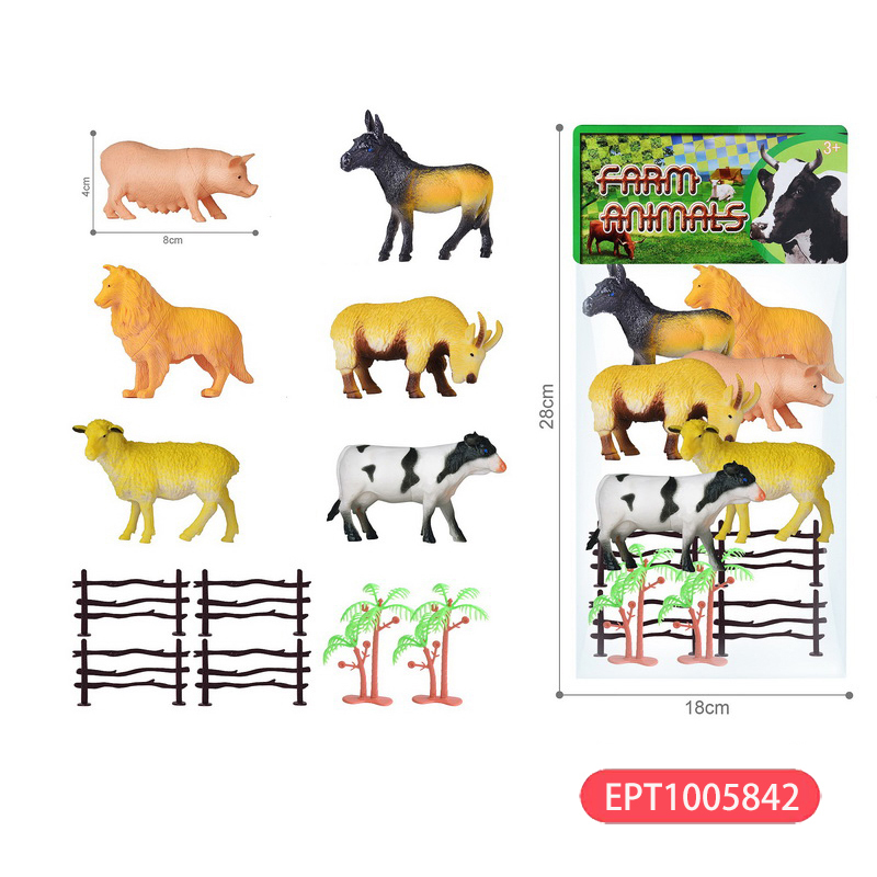 Juego de juguetes con figuras de animales salvajes de animales de granja baratos