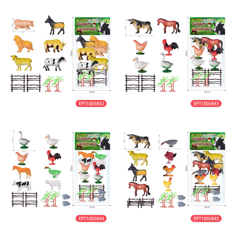 Juego de juguetes con figuras de animales salvajes de animales de granja baratos - Imagen 2