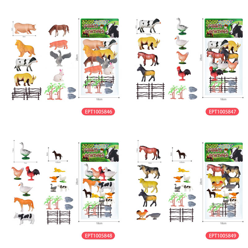 Juego de juguetes con figuras de animales salvajes de animales de granja baratos - Imagen 3