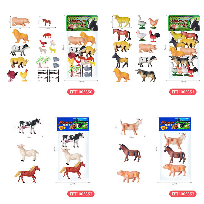 Juego de juguetes con figuras de animales salvajes de animales de granja baratos - Imagen 4