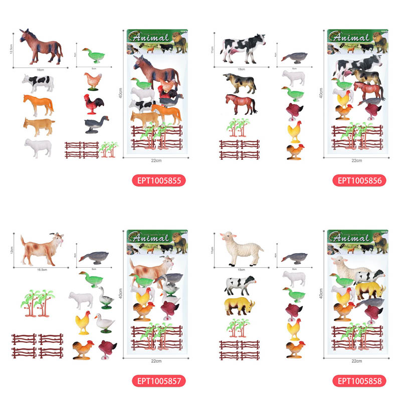Juego de juguetes con figuras de animales salvajes de animales de granja baratos - Imagen 5