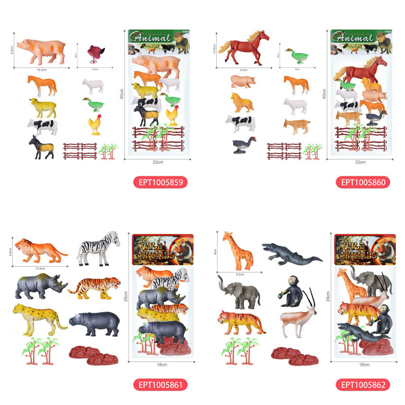 Juego de juguetes con figuras de animales salvajes de animales de granja baratos - Imagen 6