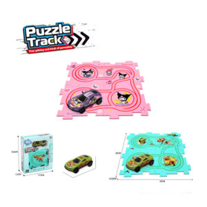 Montessori Dinosaur Puzzles Diy 3D Puzzle Electric Slide Track Toy Dinosaurs Set Educational Rail Racing Car Toys