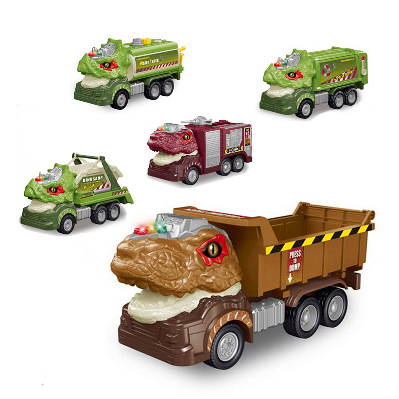 Tyrannosaurus Rex Light Sound Dump Truck Dinosaur Car Toy Lighting With and Music