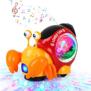 Children Toys Crawling Crab Walking Dancing Electronic Pets Robo Hermit Crab Snail Glowing With Music Light Baby Toddler Toy