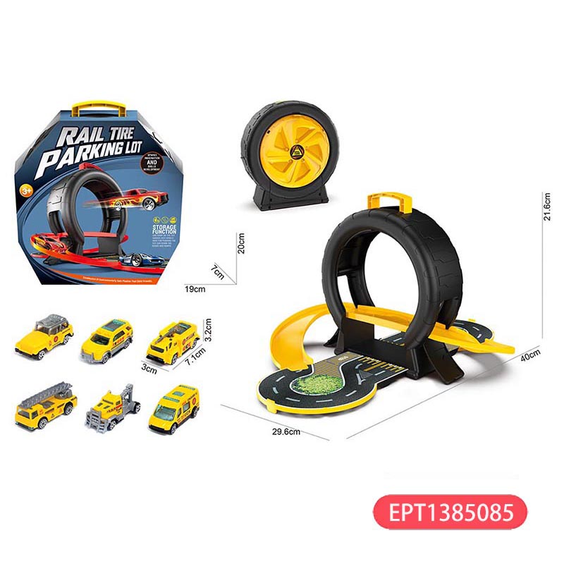 Tire Track Parking Lot & 2 Engineer Cars Electric Engineering Toys Plastic Construction Vehicle Kids Toy - Bild 2