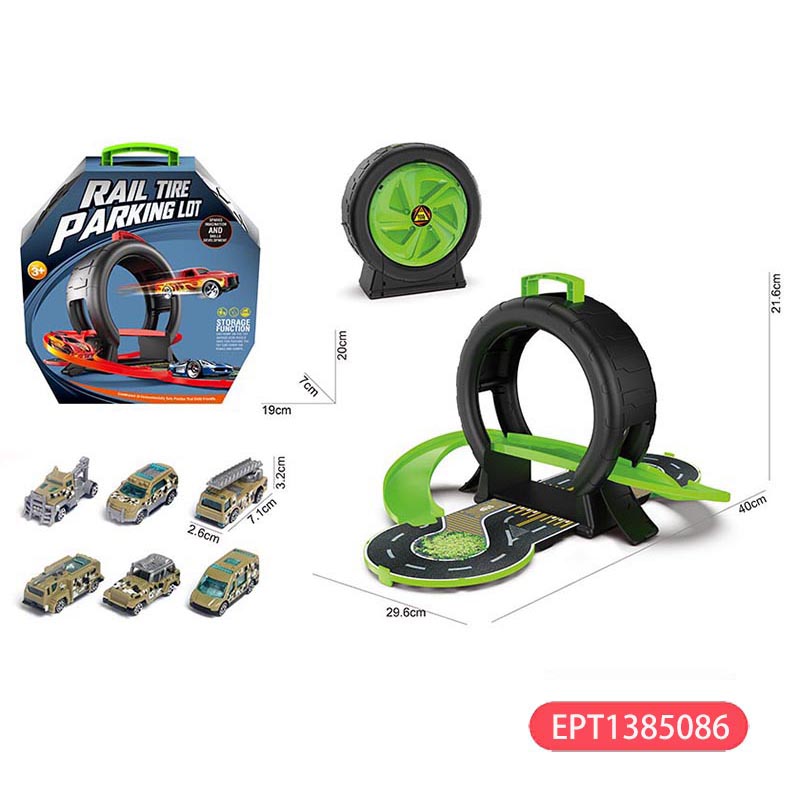 Tire Track Parking Lot & 2 Engineer Cars Electric Engineering Toys Plastic Construction Vehicle Kids Toy - Bild 3