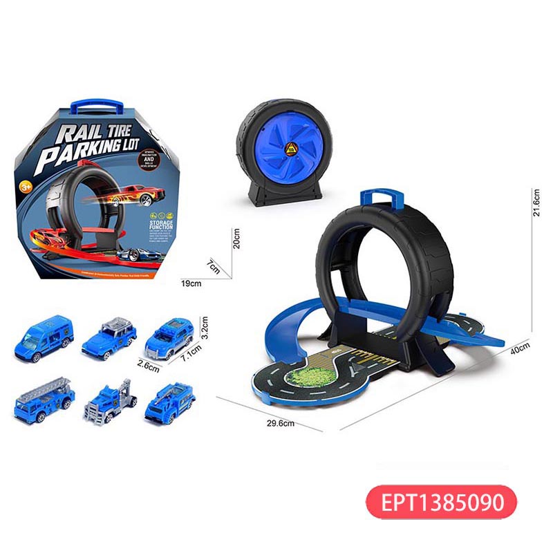 Tire Track Parking Lot & 2 Engineer Cars Electric Engineering Toys Plastic Construction Vehicle Kids Toy - Bild 4