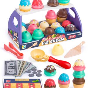 Pretend Play Preschool Interesting Ice Cream Set Dessert Hand Box Kids Ice Cream Toy