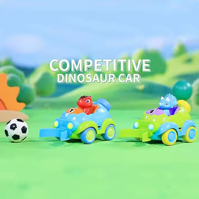 Light Music Tyrannosaurus Rex Triceratops Remote Control Parent-Child Double Competitive 2.4g Cartoon Dinosaur Car Toys - Bild 3