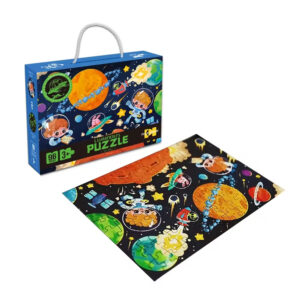 96Stück im Dunkeln leuchtendes Puzzle-Spielzeug für Kinder, frühes pädagogisches, leuchtendes Puzzle-Spiel, einzigartiges Stück-Design, magisches Puzzle-Set