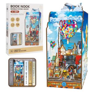 Reisen Sie mit dem Wind mit LED-Licht, montieren Sie Spielzeug, Buchstütze für Kinder, Lernspielzeug für Kinder, 3D-Puzzles, Bücherecke