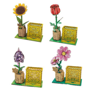 3D Holzpuzzle, Blumen, Holzhandwerk, Modellbausätze, ewige Blumen, rote Rose, für Frauen, Mütter, Lernspielzeug für Kinder