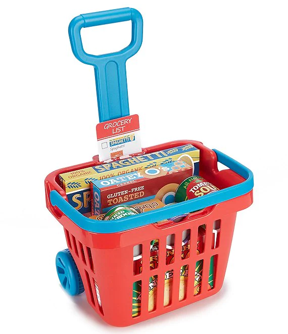 Juguetes de supermercado, carrito de compras grande, cesta de compras rodante para niños, juego de simulación - Imagen 3