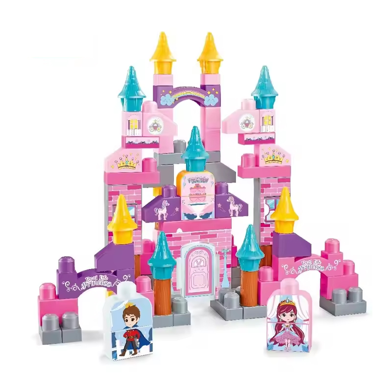 Blocos de partículas grandes da polícia, 40 peças, conjuntos de construção de blocos, kit de haste de brinquedos educativos para casa infantil, brinquedos de castelo - Imagem 2