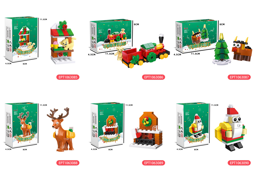 31Pcs Animal Mini Blocos Brinquedo de Construção de Natal para Crianças Santa Bloco Decoração Conjuntos Brinquedos Montados - Imagem 4