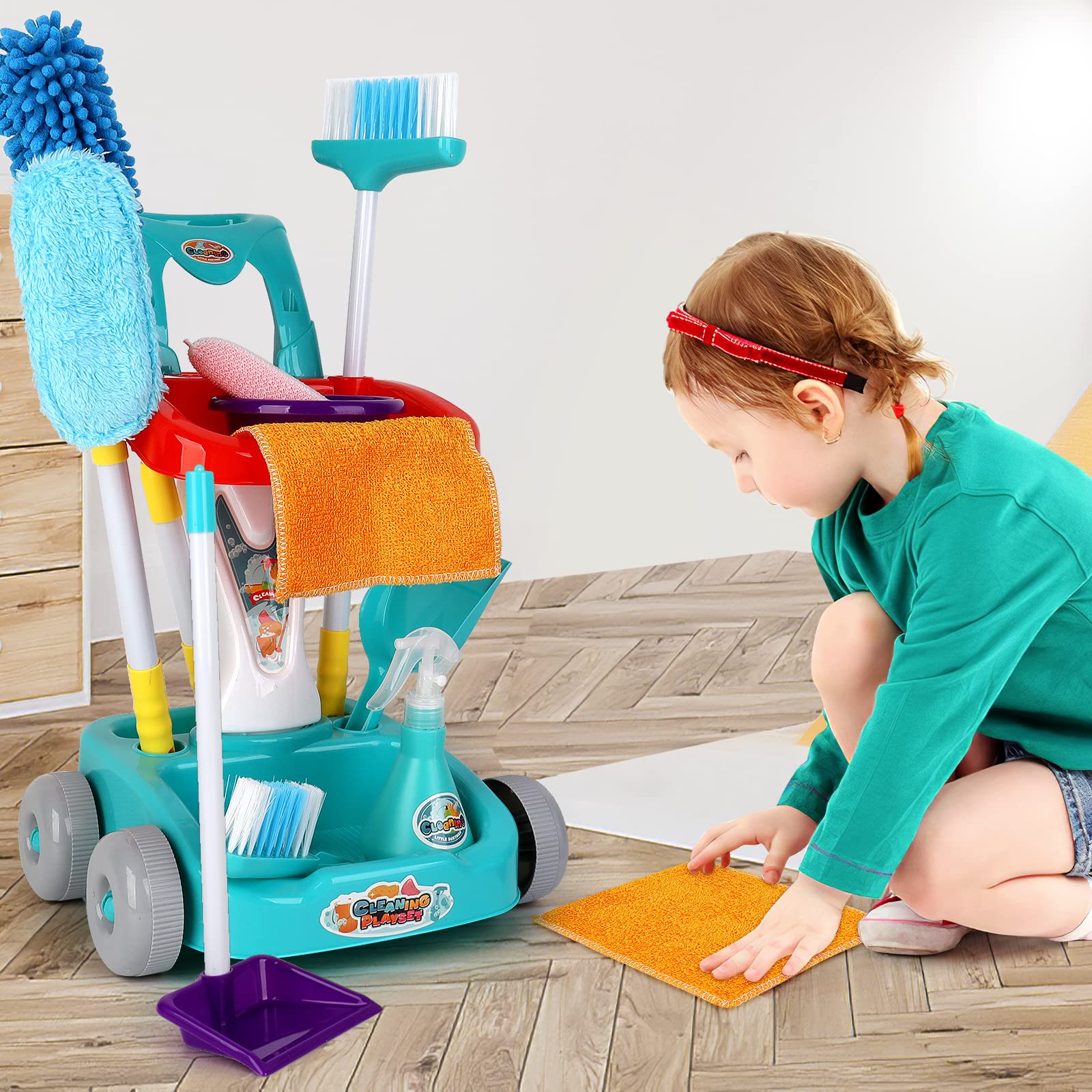 EPT Educational Kids House Cleaning Play Set Clean Tool Toy Plastic Children Tool Pretend Play Cleaning Set - Bild 6