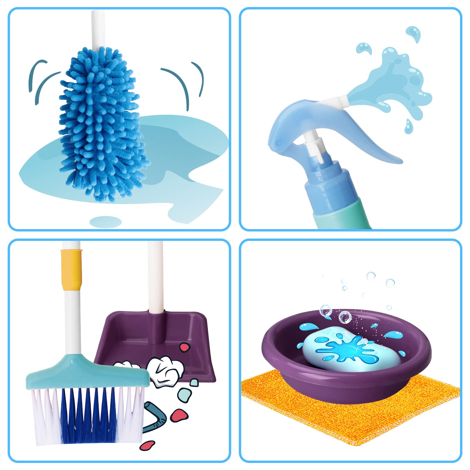 EPT Educational Kids House Cleaning Play Set Clean Tool Toy Plastic Children Tool Pretend Play Cleaning Set - Bild 3