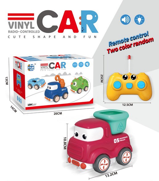 Voiture RC de batterie rechargeable en caoutchouc de bande dessinée avec la musique légère - Image 4