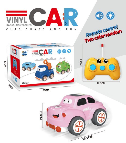 Voiture RC de batterie rechargeable en caoutchouc de bande dessinée avec la musique légère - Image 7