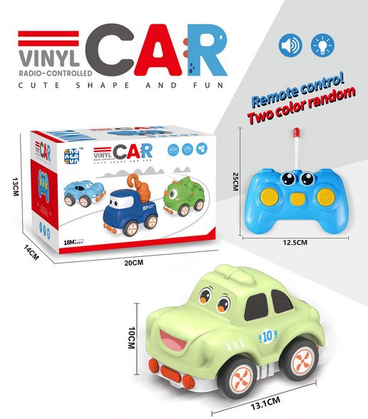 Voiture RC de batterie rechargeable en caoutchouc de bande dessinée avec la musique légère - Image 8