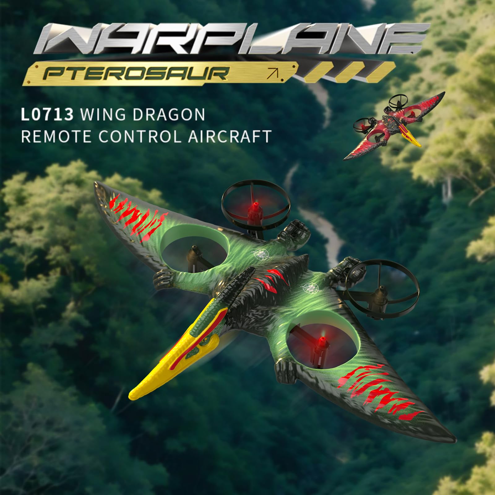 2.4G RC Induktion Pterodaktylus Netflix Spielzeug Quadcopter Starrflügel Flyer Spielzeug Flugsaurier Ferngesteuertes Flugzeugspielzeug - Bild 3