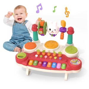 Musical Rabbit Piano Toy Early Education Instrument Plastic Animal Sound Electronic Piano Toy