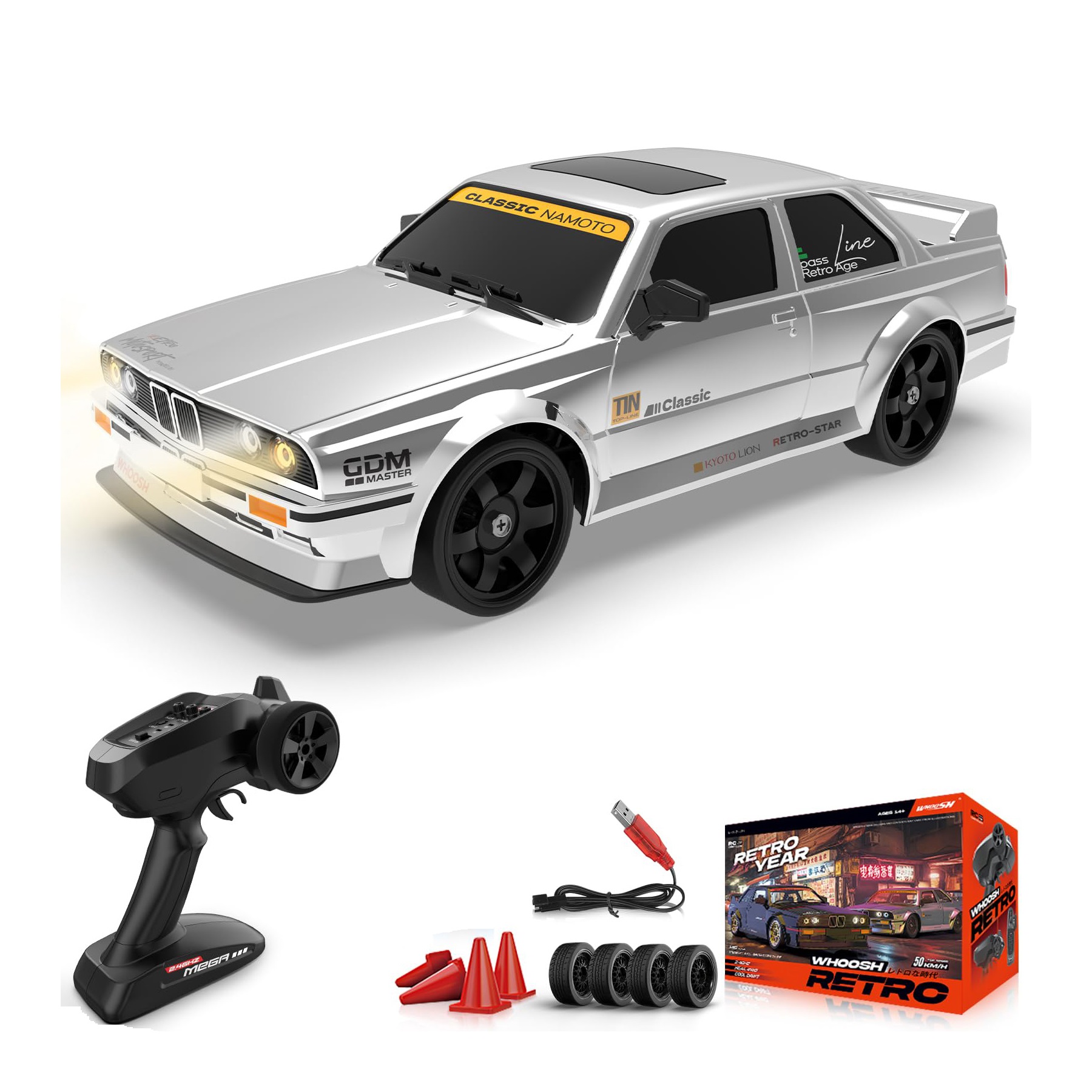 1:16 4WD 2,4 GHz 50 km/h ferngesteuertes Hochgeschwindigkeits-Driftauto mit Gyro