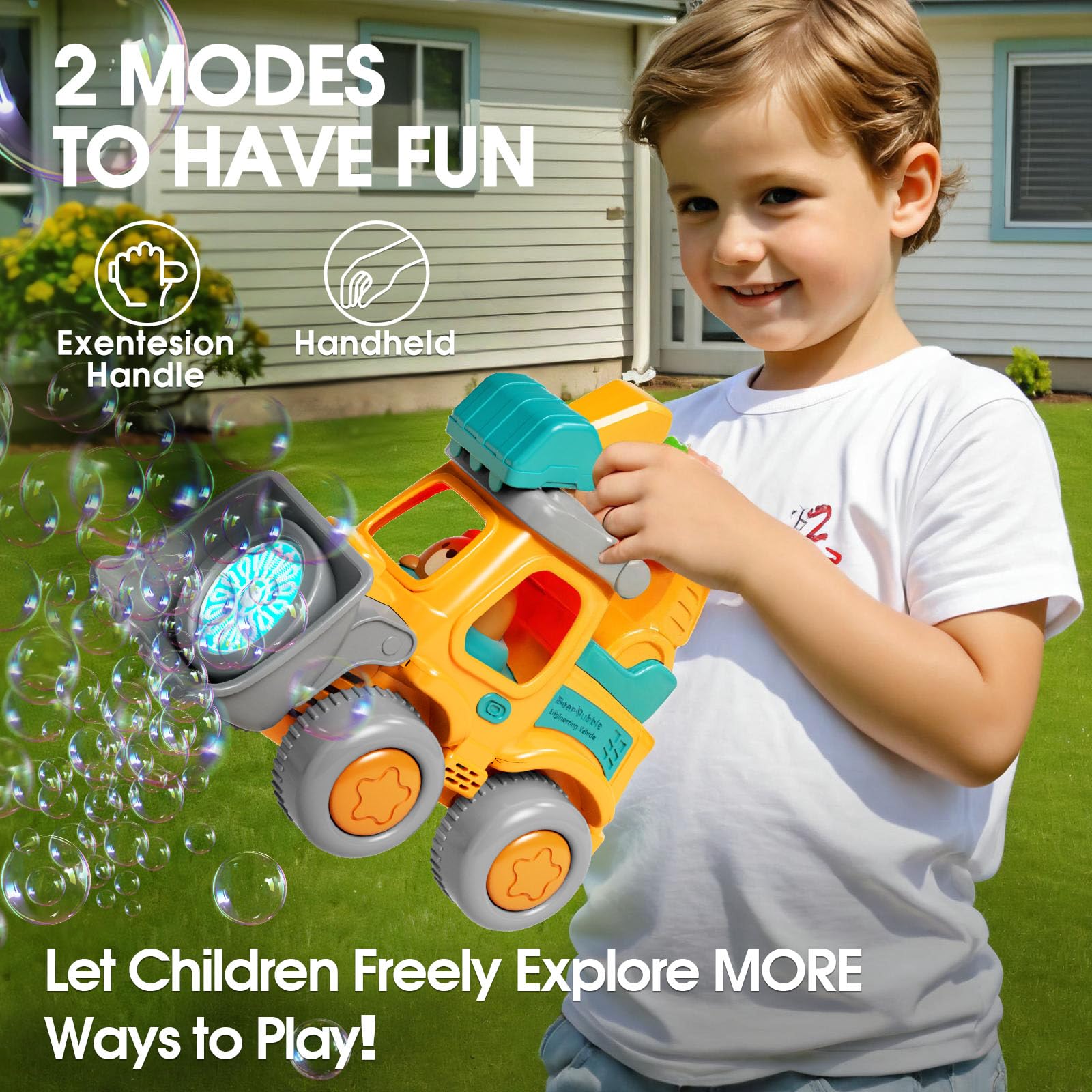 Bubble Toys for Kids Outdoor Cartoon Engineering Cart Toys Kids Bubble Machine Kids Birthday Present Party Party Toy - Bild 5