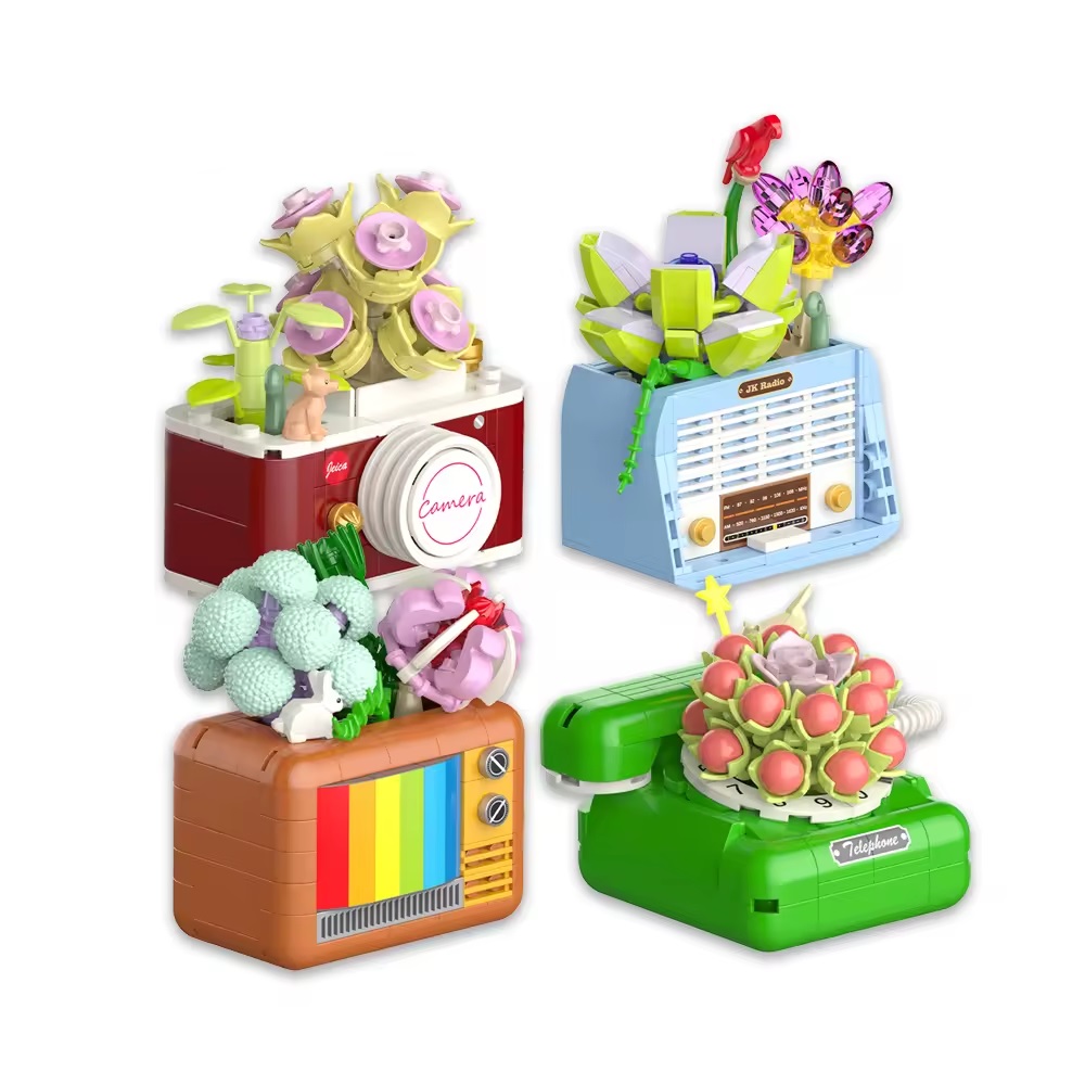 Hochwertige kreative dekorative Weihnachten Home Sukkulente Blume Telefon Bausteine Modell Spielzeug für Kinder