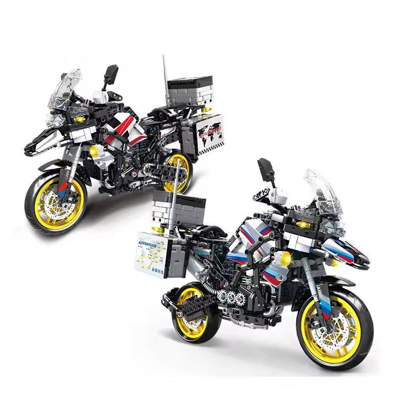1424Stk 1/6 Scale Bricks Police Motor Technic Motorrad-Baustein