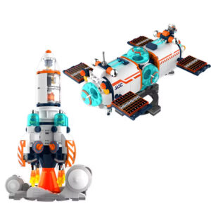Jouet éducatif chaud 4 Styles Space Series Ensemble de blocs de construction de fusée cyber-astronaute mignon