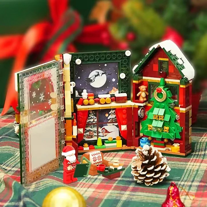 Popular Christmas Album Book Creative Building Block Set Santa Claus Story Book Creative Building Block Toy for Kids - Bild 5