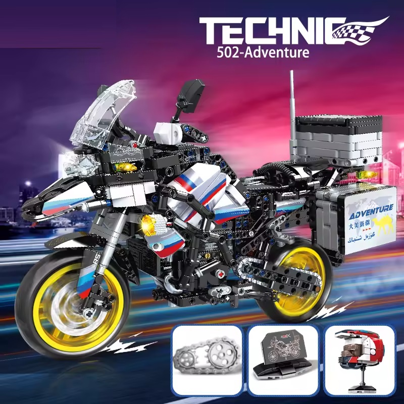 1424Stk 1/6 Scale Bricks Police Motor Technic Motorrad-Baustein - Bild 4