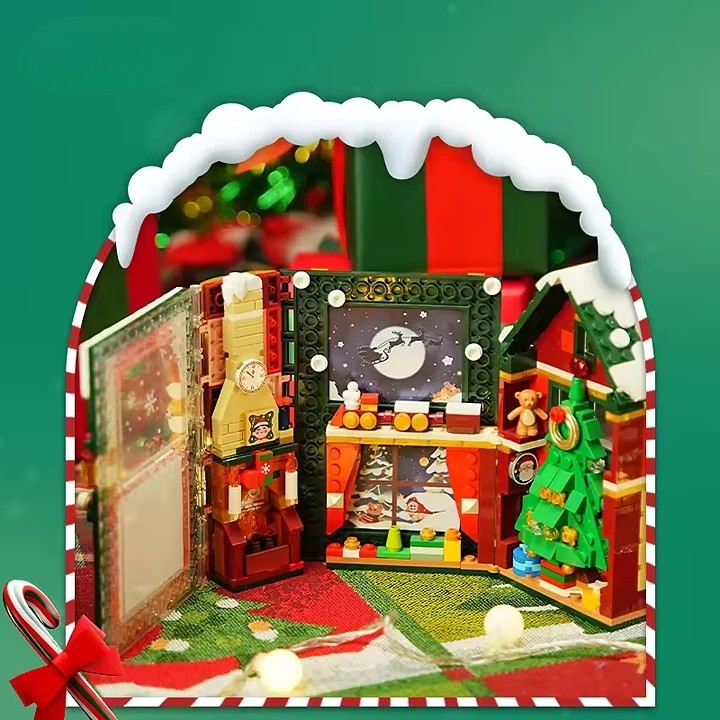 Popular Christmas Album Book Creative Building Block Set Santa Claus Story Book Creative Building Block Toy for Kids - Bild 3