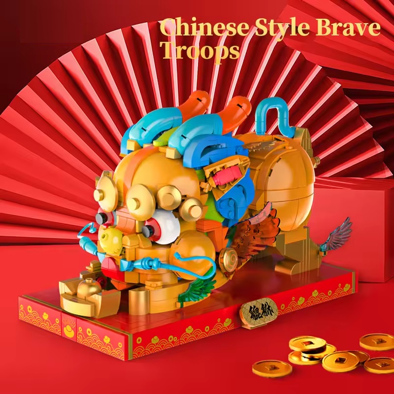 Educacional criativo corajoso tropas chinesas antigas bestas diy bloco de construção conjuntos de brinquedos de tijolo para crianças - Imagem 5