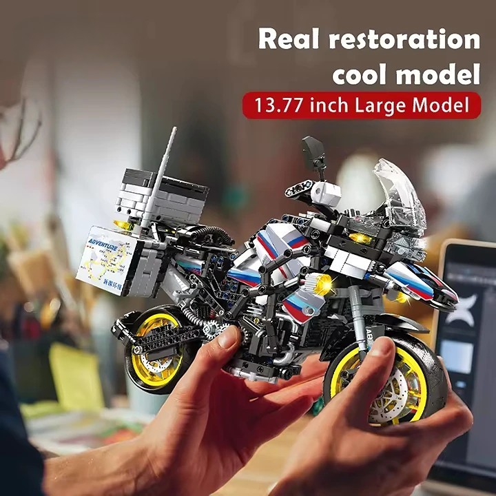 1424Stk 1/6 Scale Bricks Police Motor Technic Motorrad-Baustein - Bild 2