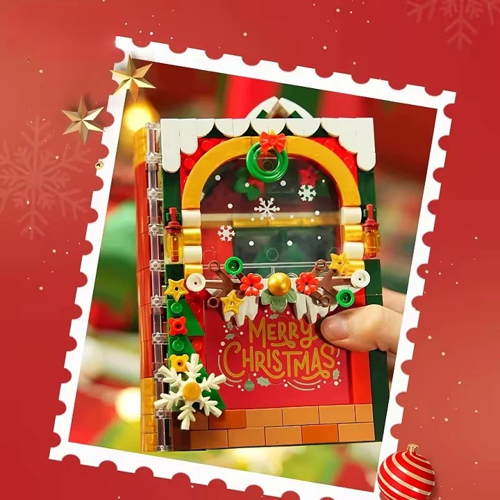 Popular Christmas Album Book Creative Building Block Set Santa Claus Story Book Creative Building Block Toy for Kids - Bild 2