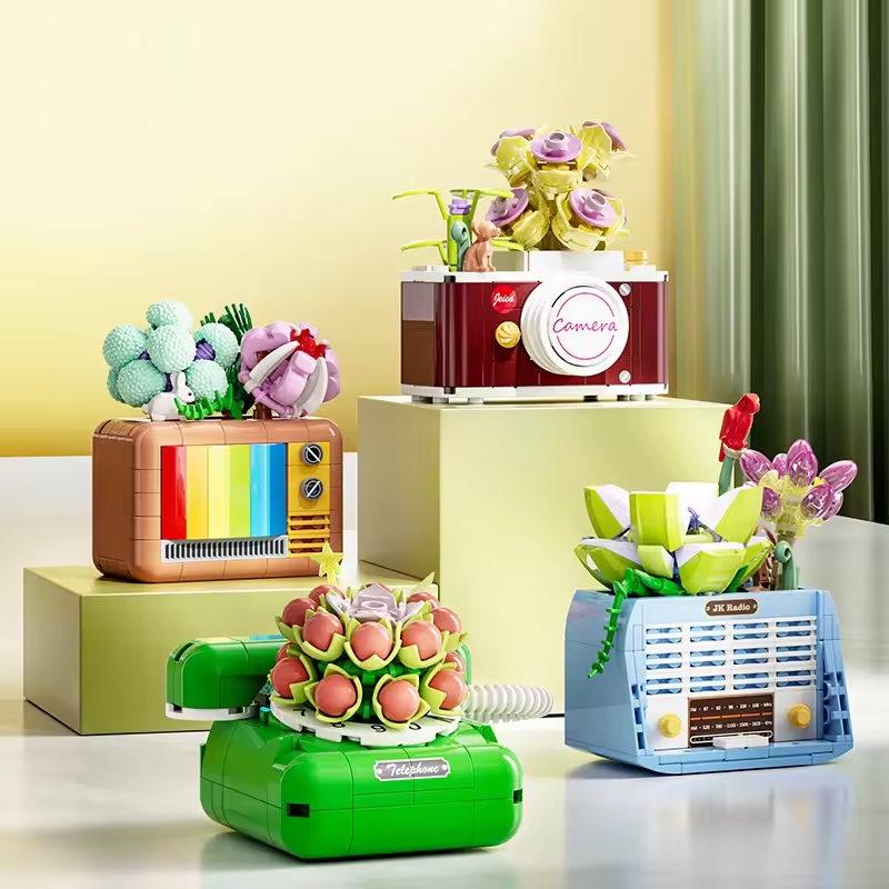 Hochwertige kreative dekorative Weihnachten Home Sukkulente Blume Telefon Bausteine Modell Spielzeug für Kinder - Bild 3